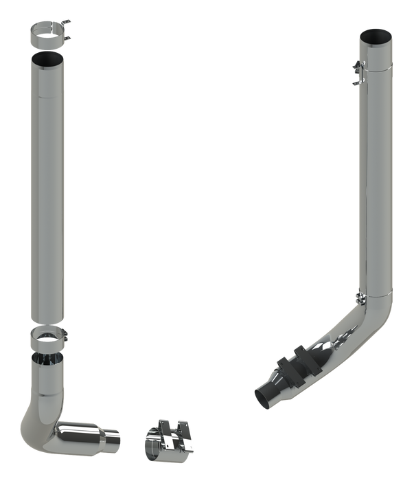 W900L Kenworth 8” Lincoln Chrome Flat Cut Exhaust Kit